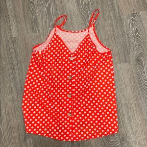 Red polka dot tank